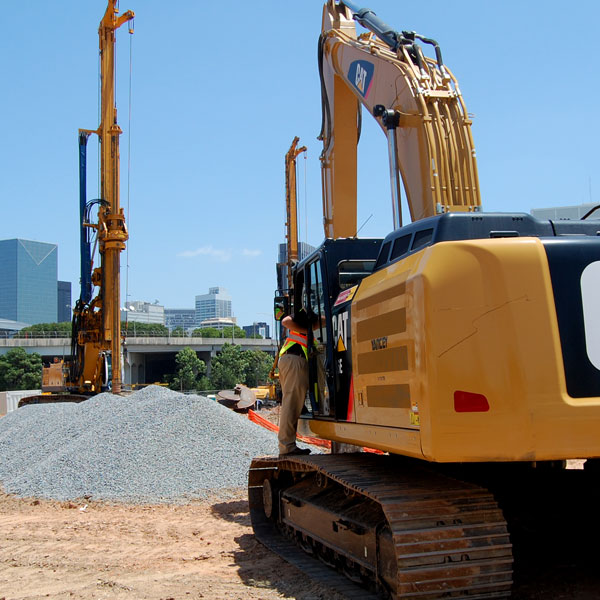 Cat Excavator on Construction Site